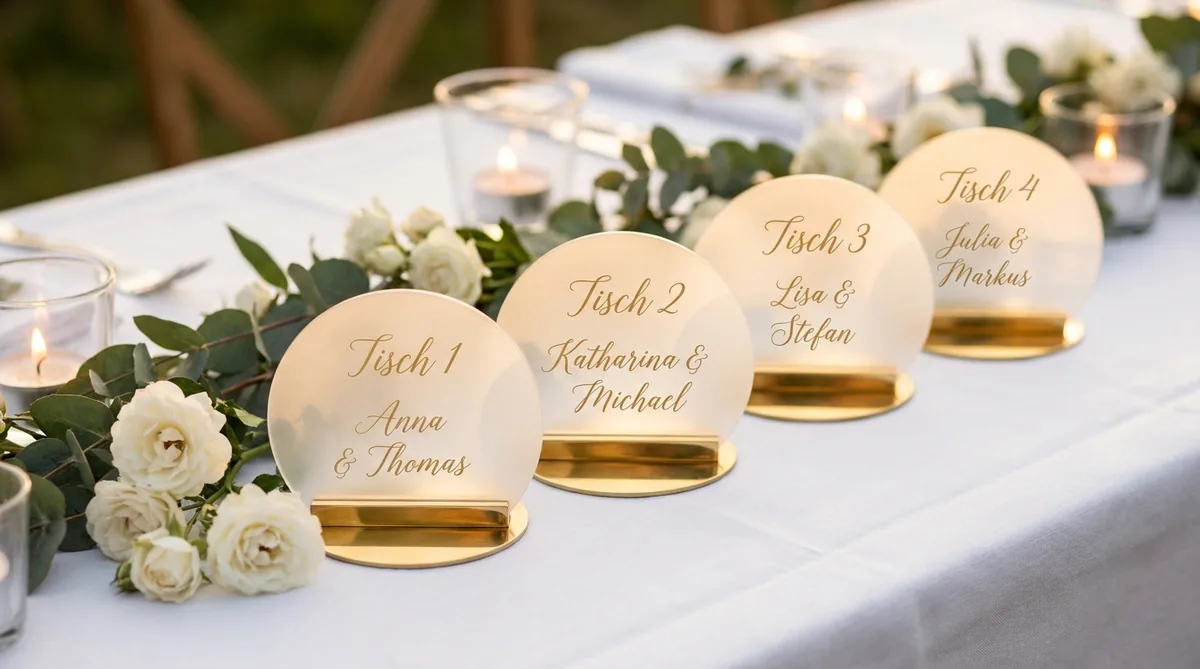Personalisierte 3D-gedruckte Platzkarten für Hochzeitstische