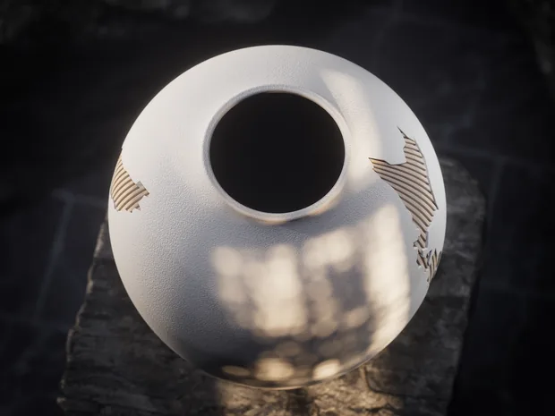 Oberflächendetail der Kintsu Nihon Vase