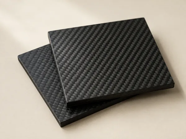 Dunkle Carbon-Verbundplatten mit sichtbarer Gewebestruktur